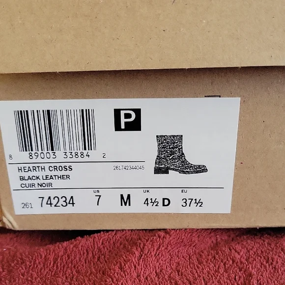 Clarks Black Mid-Calf Heeled Boot with Buckle Accent - Picture 7 of 8